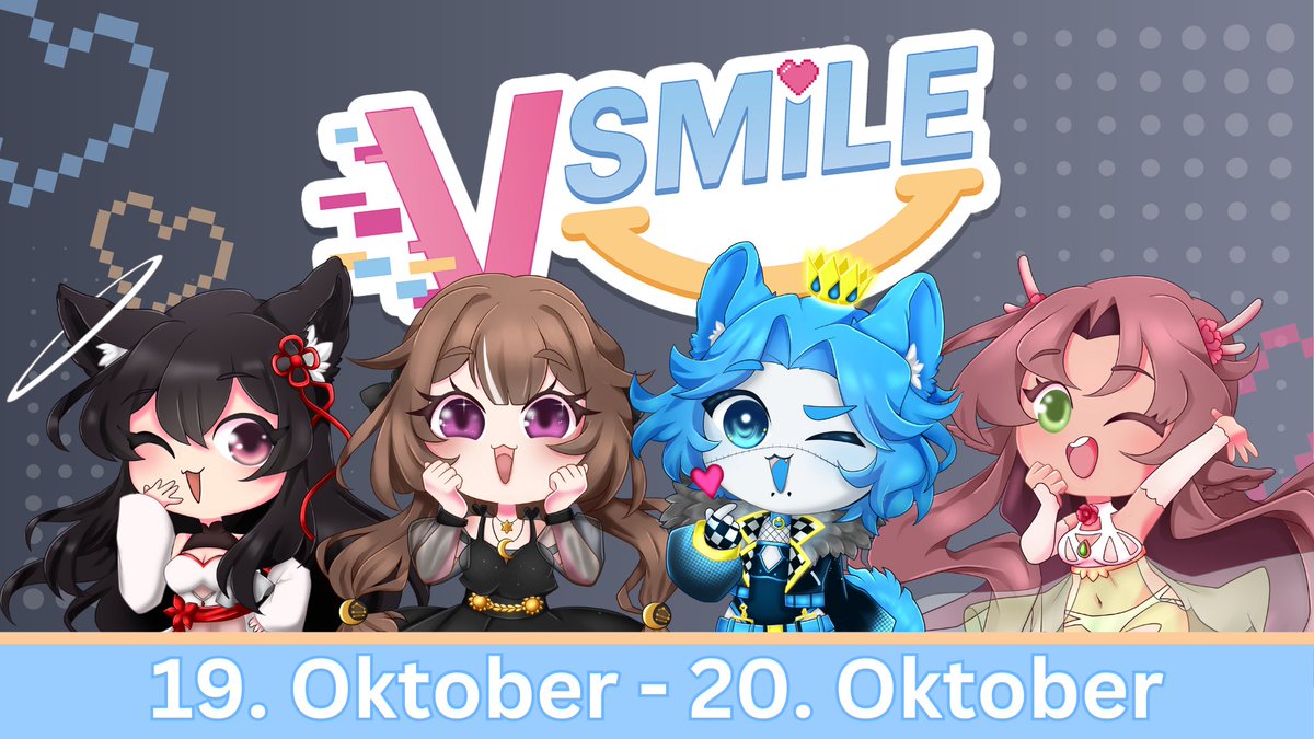 💗 VSMILE ANKÜNDIGUNG 💗

Wir freuen uns zu verkünden, dass VSmile dieses Jahr wieder im Oktober stattfindet! 💗

Wer sind wir?
Für wen spenden wir?
Wie könnt IHR mitmachen?

All diese spannenden Informationen und mehr erwarten euch die nächsten Wochen! 💗