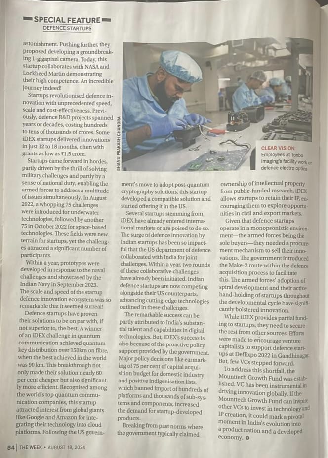 I revisit the story of how India's startup innovation ecosystem was created. This narrative is detailed in the August 18, 2024 edition of THE WEEK India.
Read more here: Seizing Their Chance.
magzter.com/stories/news/T…

A printed version is attached for ready reading.