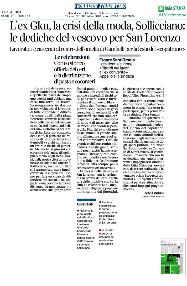 #LaboratorioSanLorenzo
via <a href="/corrierefirenze/">Corriere Fiorentino</a> 
'Fronte Sant'Orsola. I residenti del rione: "Ritardi nei lavori all'ex convento". Appello alla Sindaca'