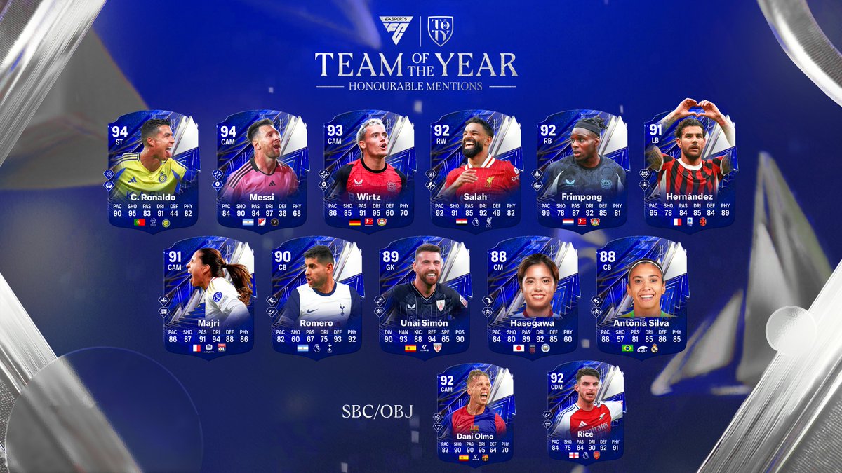 nicoeafc's tweet photo. The TOTY is about to be unveiled, featuring the Top Players, Honourable Mentions, and Icons. 👑

Who deserves a spot? 🤔 
#EAFC - #EAFC25 - #TOTY https://t.co/0caOWGgJuf