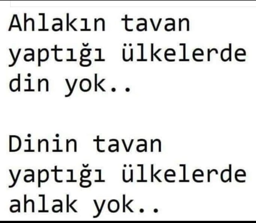 Çünkü ahlaklı olmak için bir dine ihtiyaç yoktur!