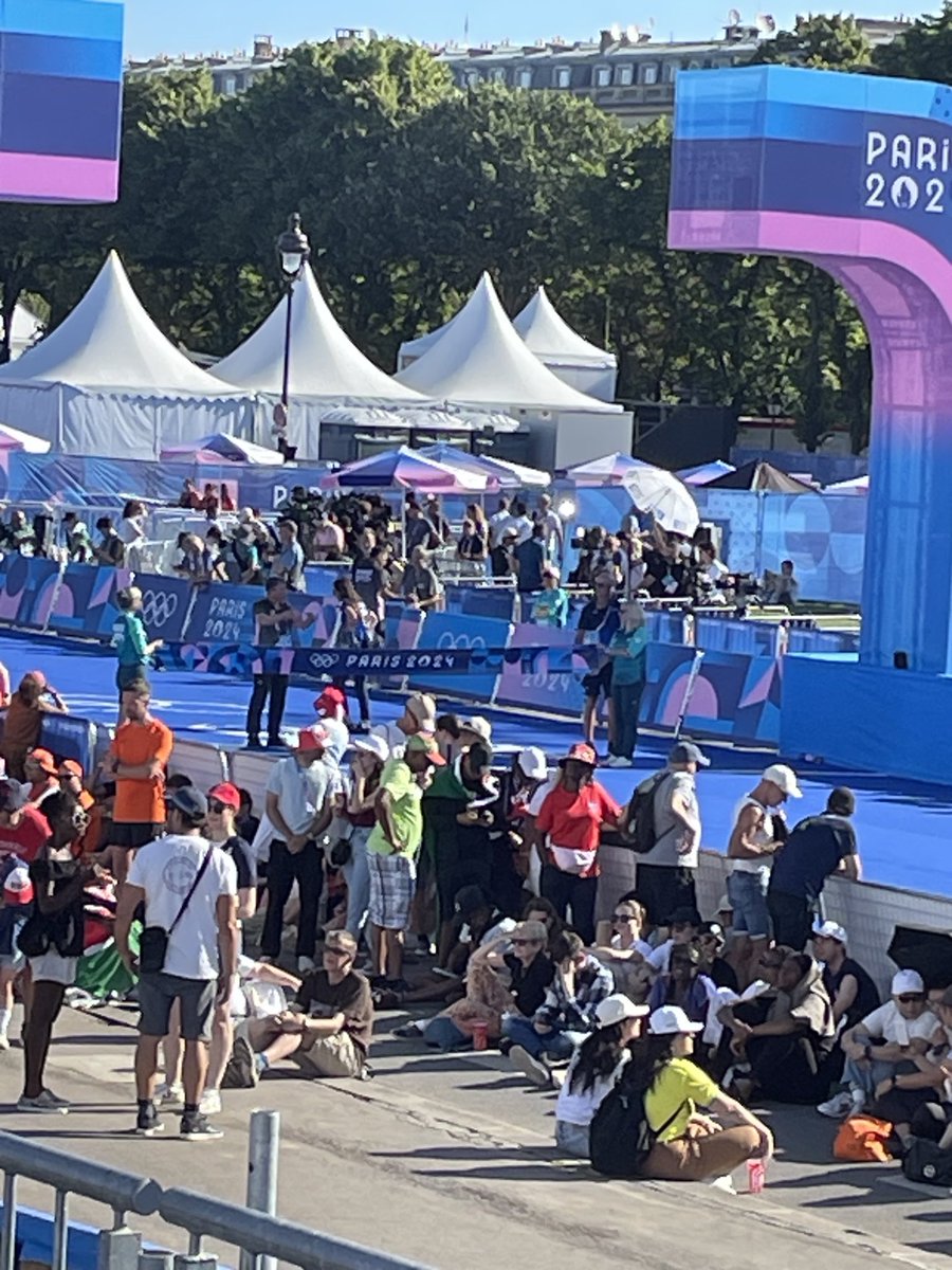 Getting the finish line tape ready !!!! #Paris2024 SO EXCITED