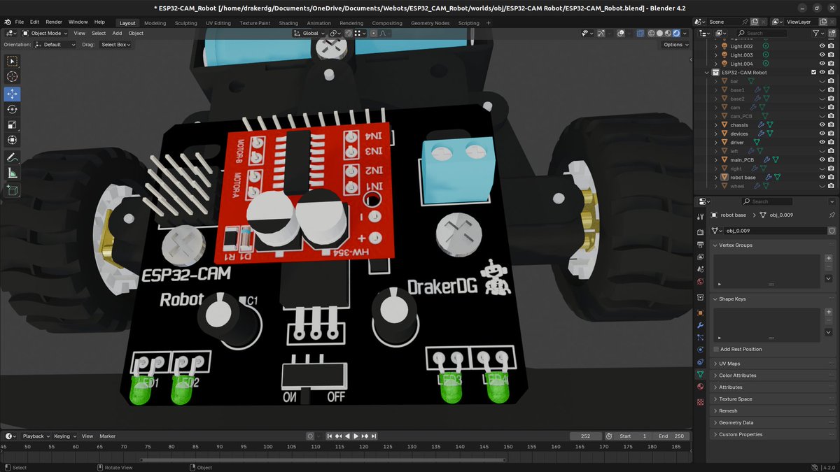 draker_dg's tweet image. I have added some details with textures using @Blender and in the simulation in @webots I have added a top view of the track with a cursor that highlights the location of the robot.

#webots #blender #ESP32_CAM_robot