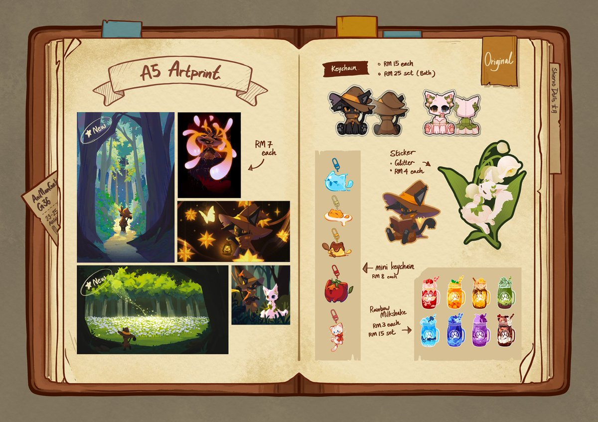 Shiervodolls_'s tweet image. ［ Share Appreciated 💖 ］
『 AniManGaki 2024 』Catalogue 2/2
✨✨Booth G36✨✨ Preorder Accepted！！！

OC trading card总于出来了，欢迎还找我交换！

@haku_rou729 的作品一样会在摊位上，欢迎大家来找我们玩～

#Animangaki2024