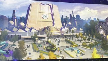 DiscussingFilm's tweet photo. First concept art for the ‘MONSTERS INC’ land at Disney’s Hollywood Studios.

This will be the first suspended coaster at any Disney Park. https://t.co/4vQlntPqKo