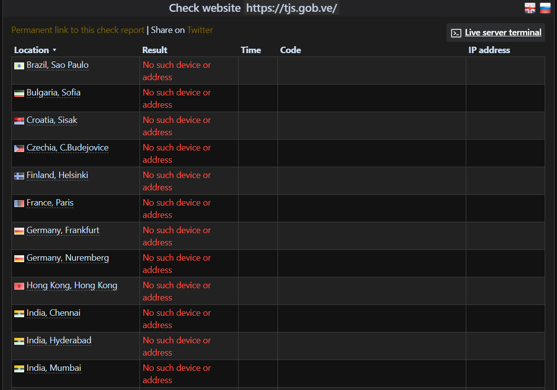 anonymous_hat2's tweet photo. #Venezuela 

Cayó el portal del tribunal supremo asqueroso de injusticia de Venezuela 

https://t.co/2lHz36z1WX

máxima difusión.

Siguen los ataques, a muchos portales del regimen.

#OjosEnVenezuela #Anonymous #TaylorSwift #VenezuelaSeRespeta #Binance #MADUROasesinoPRESOya https://t.co/nwx4C465HM