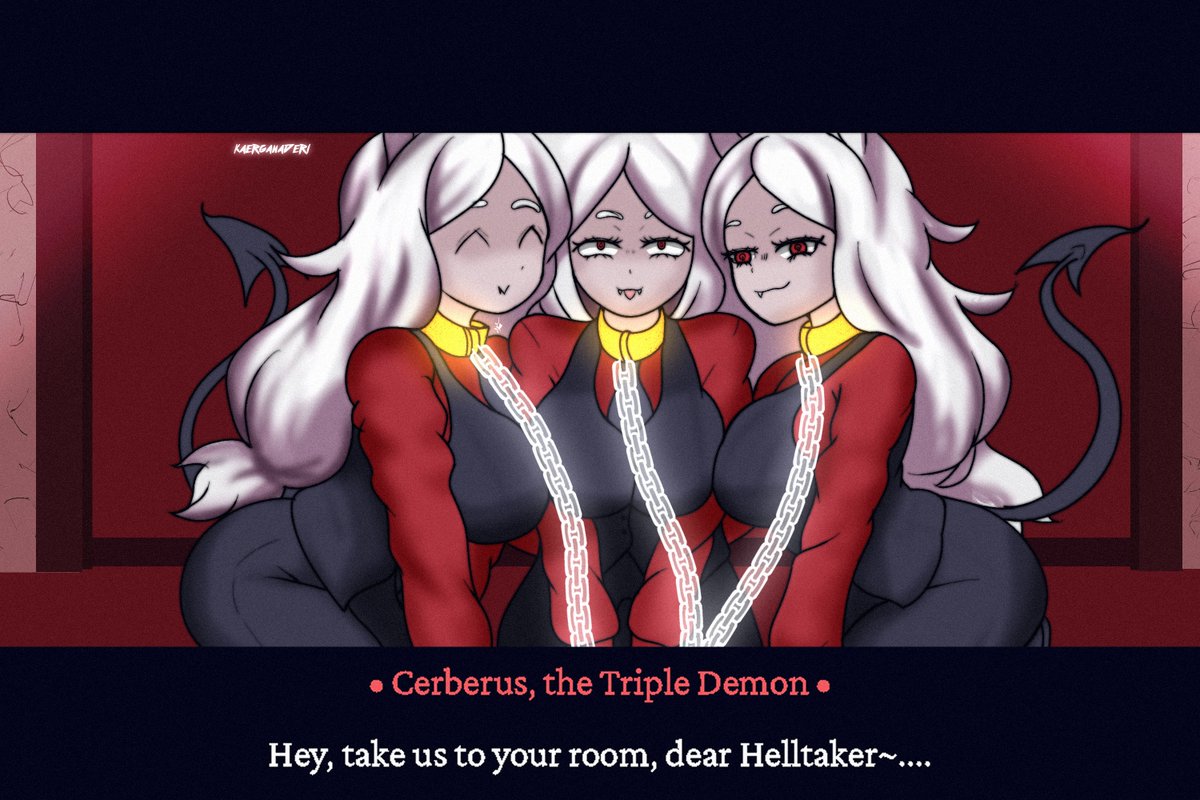 Kaerganaderl's tweet photo. 3 girls + Chain = sweet night~....
#helltaker #helltakerfanart #helltakerart #cerberus #cerberushelltaker #hhelltaker #fanart #hell #takerhell #judgement https://t.co/vngTuiANnQ