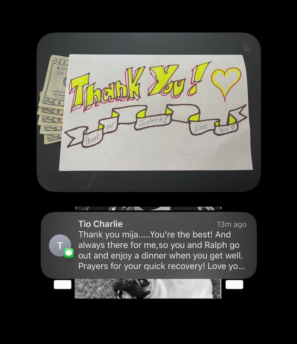 Ayy my sweet tio always leaving me something (even though I always tell him he doesn’t need to❤️) Hadn’t seen him in year and I hate that I had to get sick while he was staying with us.😞 Can’t wait to see him back in November though!🥹

(Def keeping this note forever..❤️)