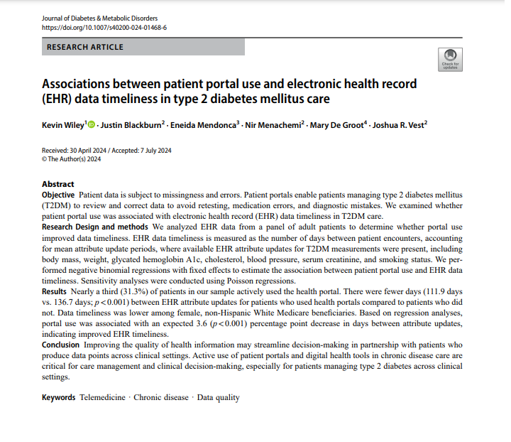 Journal of Diabetes & Metabolic Disorders tweet media