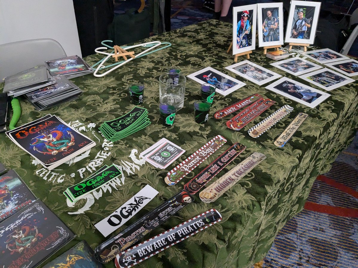 defcon_music's tweet image. O&apos;Craven Pirate Band has a merch table at SYN stage! It&apos;s in the hall at the back of the room. Shirts, CDs, shot glasses, more! Please come support this awesome band. They are on stage at midnight for arrr pleasure.  #defcon #defcon32 #pirates @CravenO