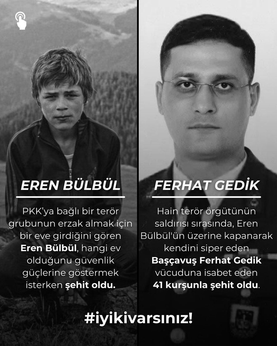 Saygıyla, minnetle ve rahmetle 🙏🇹🇷

Ruhunuz şâd, mekânınız cennet olsun. 

#ErenBülbül #FerhatGedik #11Ağustos