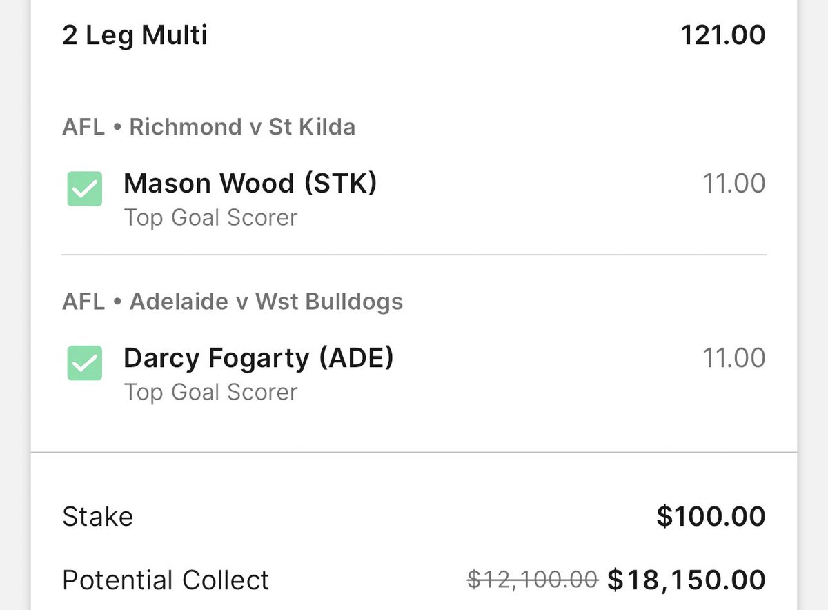 Goal kicking multi for an interest