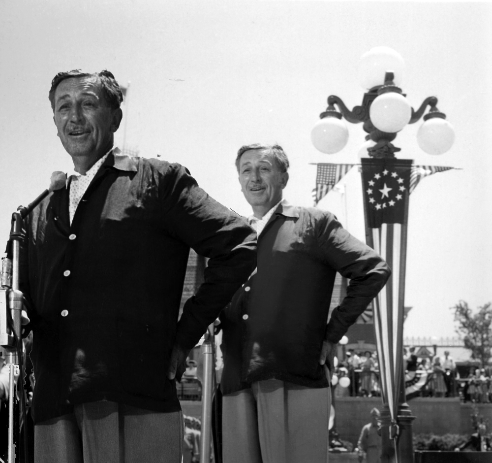 Walt Disney attends the opening of Walt Disney, Disneyland (2025)