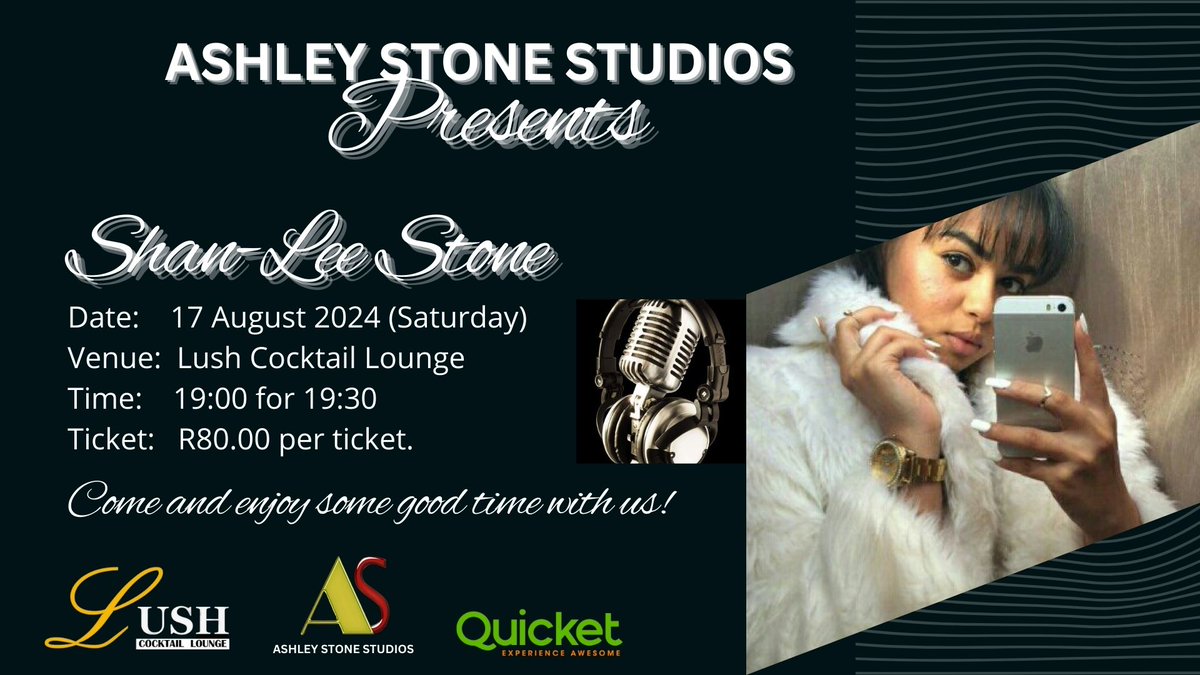 For more information and tickets contact 0832002645 or email info@ashleystonestudios.co.za. Please support our local artists or donate. We Thank you in advance for your support.