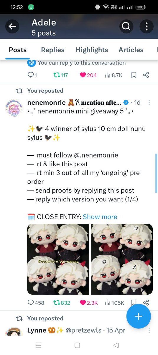 lunnadelle's tweet photo. @nenemonrie thank you for the giveaway!!
rulesnya done ya kakk, aku mauu yang versi b ^^ https://t.co/JfHcBxy1NS