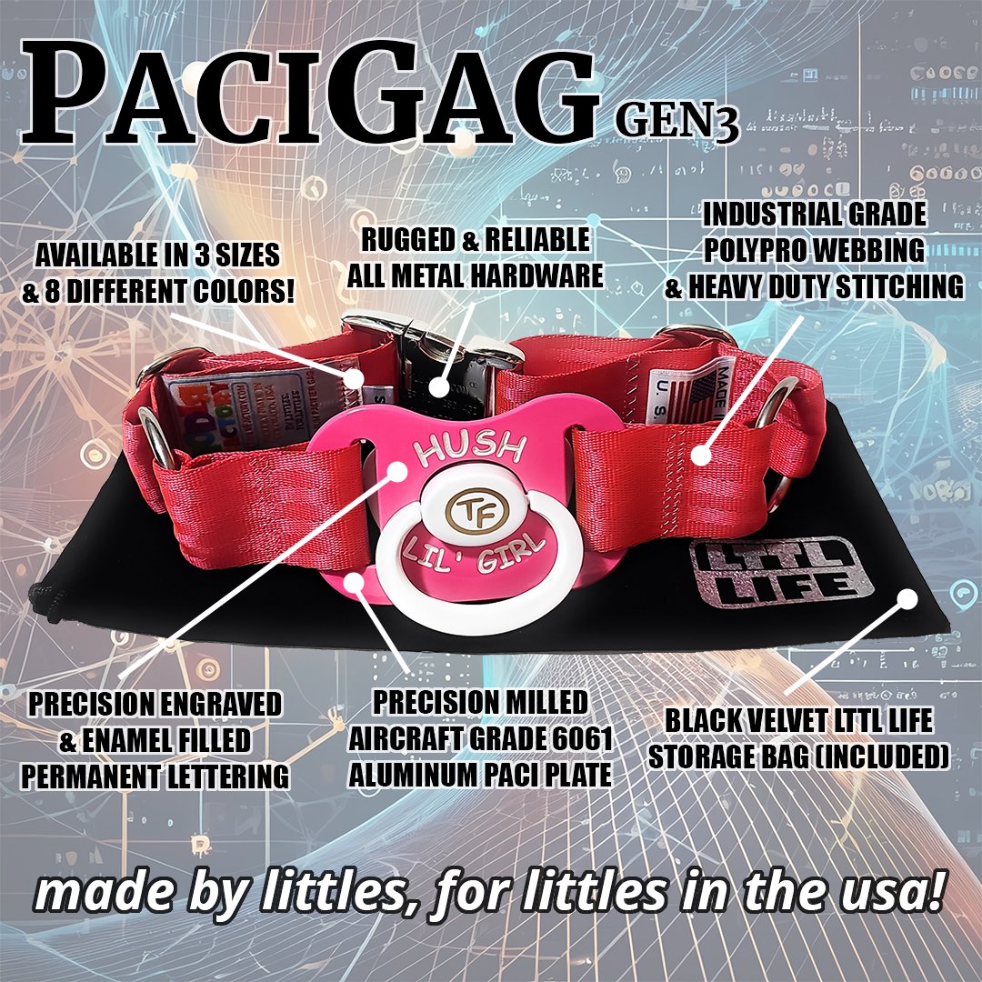 With over 50+ Engraving Options (+Custom), 8 Colors, &amp; 3 sizes; the possibilities are nearly endless! 

Order your premium, handcrafted, USA Little-Made Classic #TodlrFactory #PaciGag today at:

TodlrFactory.com
or
TodlrFactory.Etsy.com

#babyfur #diaperfur #ageplay