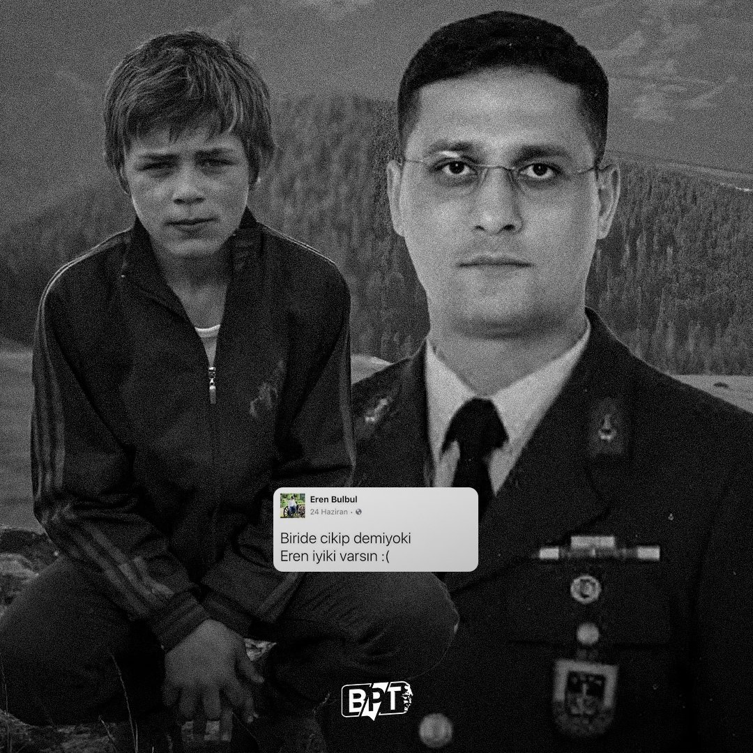 İyi ki varsınız..

Vefatlarının 7. yıl dönümünde Eren Bülbül ve onu korumaya çalışırken 41 kurşunla şehit edilen Astsubay Ferhat Gedik'i saygıyla anıyoruz.