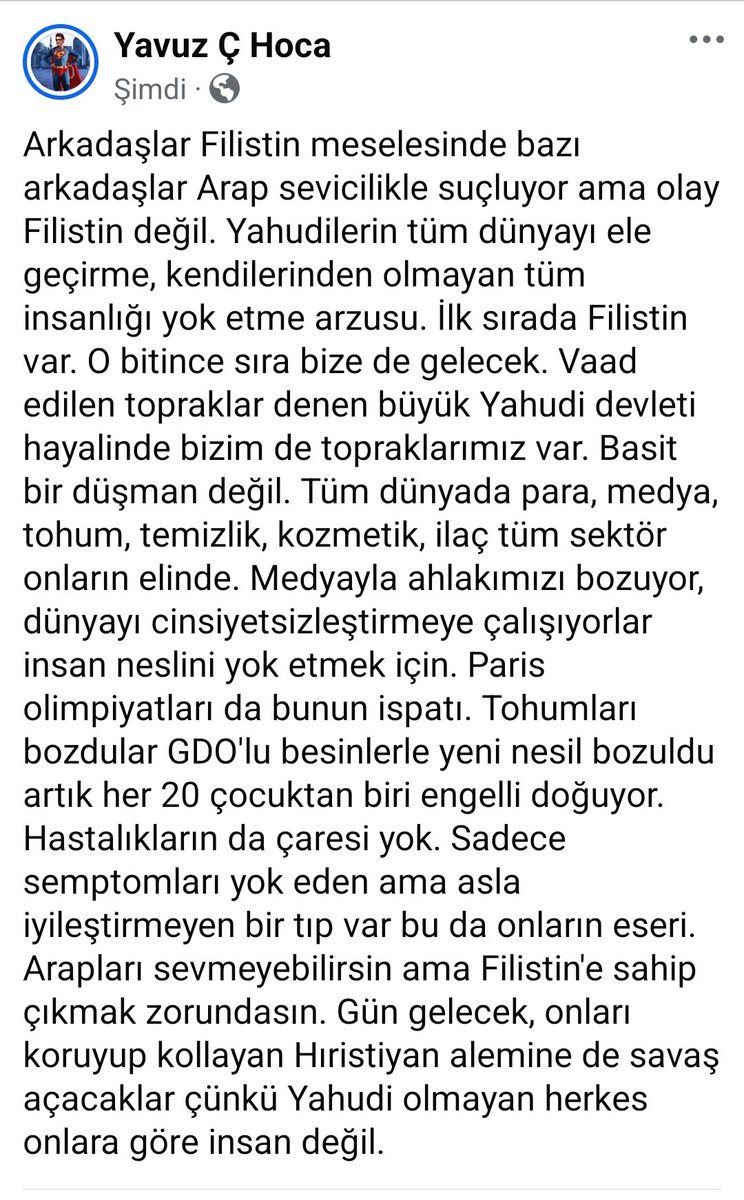 Arkadaşlar #Filistin meselesinde bazı arkadaşlar #Arap sevicilikle suçluyor ama olay Filistin değil. #Yahudi lerin tüm dünyayı ele geçirme, kendilerinden olmayan tüm insanlığı yok etme arzusu. İlk sırada Filistin var. O bitince sıra bize de gelecek. Yazının devamı ekte.