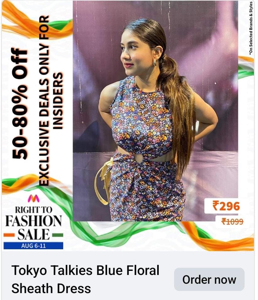 Freeecoupon's tweet photo. #TokyoTalkies Blue Floral Sheath #Dress @ Rs.296/-

#ShopNow: https://t.co/xeIKXvw7Yt

#dealoftheday #dealhunter #dealfinder #deals #clothing #forher #Dresses #fashionable #Fashion #sheathdress #flashdeal #Myntra #myntrafinds #myntrafashion #myntrastudio #buynow #india #BestDeals https://t.co/huADPSHwHH