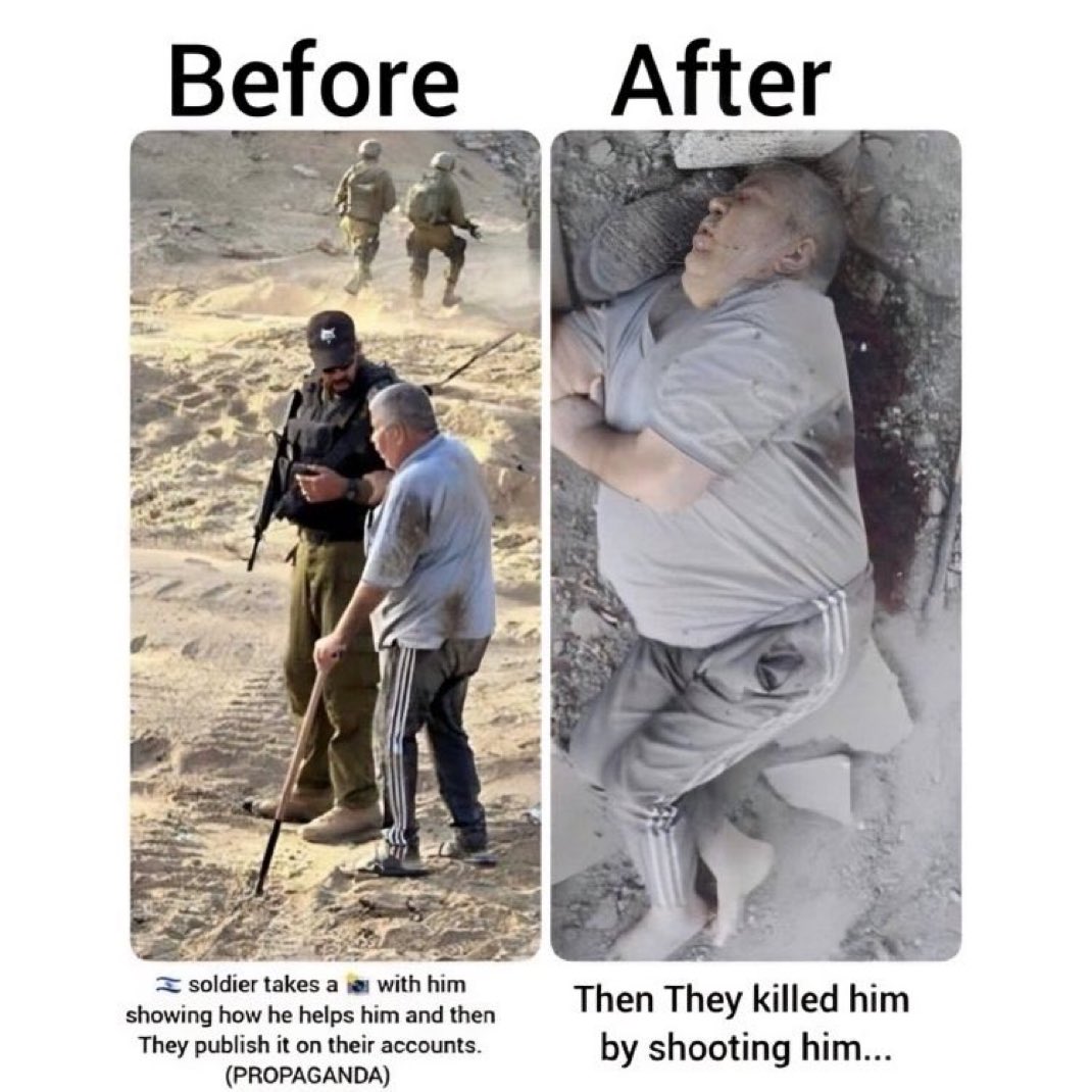Israeli Jews used this old man for propaganda photos. 

Then killed him afterwards.