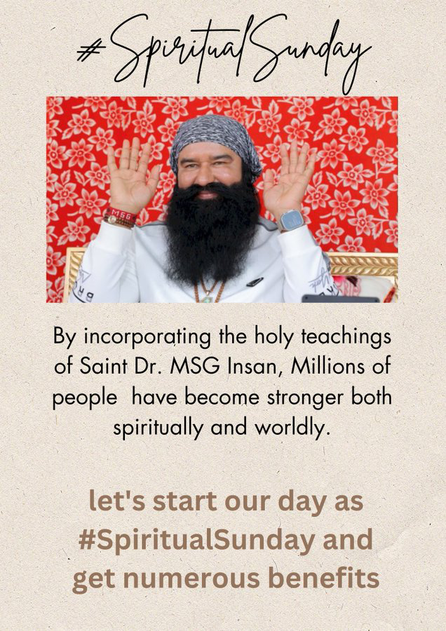 7chamkaur's tweet photo. We are so busy in our worldly work that we are not finding time for ourselves. Only Sunday is a day when we are a little free. Saint Dr. MSG Insan✨❤ affirms that through #Satsang one can get rid of negative thinking and all troubles.🌺 #SpiritualSunday.⚡🦅
#RamRa https://t.co/4vHAd9d6DJ