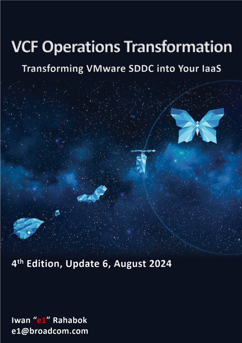 Ang Hong Yong (@e1_ang) on Twitter photo And here is the book that complements the vSphere Metrics book. This book assists <a href="/VMware/">VMware</a> Architects in leading the transformation of IT Operations from complaint-based and alert-driven to SLA-based and insight-driven.
community.broadcom.com/vmware-cloud-f…
<a href="/Broadcom/">Broadcom</a> <a href="/VMwarevSphere/">VMware vSphere Foundation</a> And here is the book that complements the vSphere Metrics book. This book assists <a href="/VMware/">VMware</a> Architects in leading the transformation of IT Operations from complaint-based and alert-driven to SLA-based and insight-driven.
community.broadcom.com/vmware-cloud-f…
<a href="/Broadcom/">Broadcom</a> <a href="/VMwarevSphere/">VMware vSphere Foundation</a>
