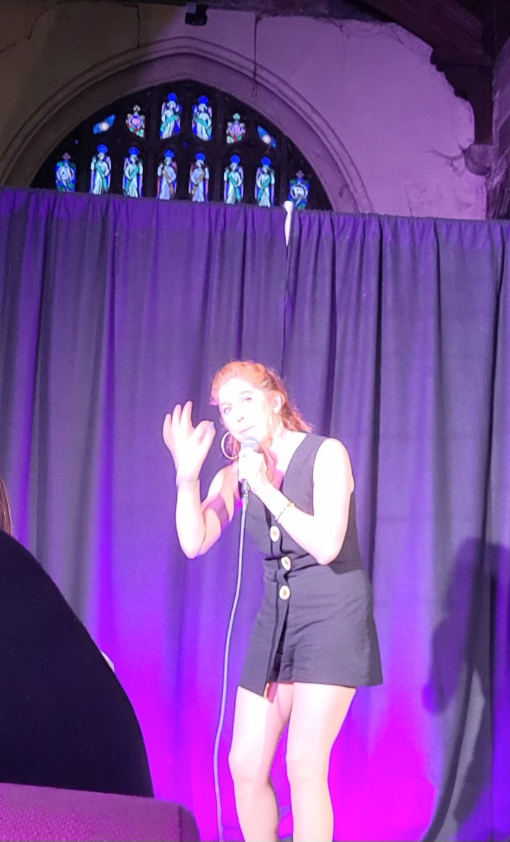 VickyHog's tweet photo. @TheCCChester with comedy chum @OspreyRef A stellar line up @DaveLongleyNC9 #HattyPreston and headliner @dannymccomedy with the wonderful @Hayles_Ellis as MC. So many laughs Great venue Office Olympics, get your 20p s ready fellas 🤮 https://t.co/ElGJRX1sDB