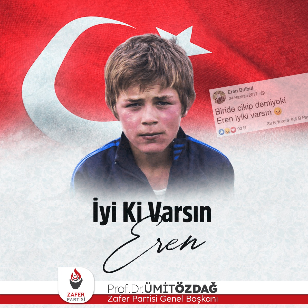 11 Ağustos 2017'de PKK'lı teröristler tarafından şehit edilen 15 yaşındaki Eren Bülbül ve Jandarma Astsubay Kıdemli Başçavuş Ferhat Gedik'i şehadetinin 7. yıl dönümünde saygı ve rahmetle anıyorum.
#iyikivarsınEren