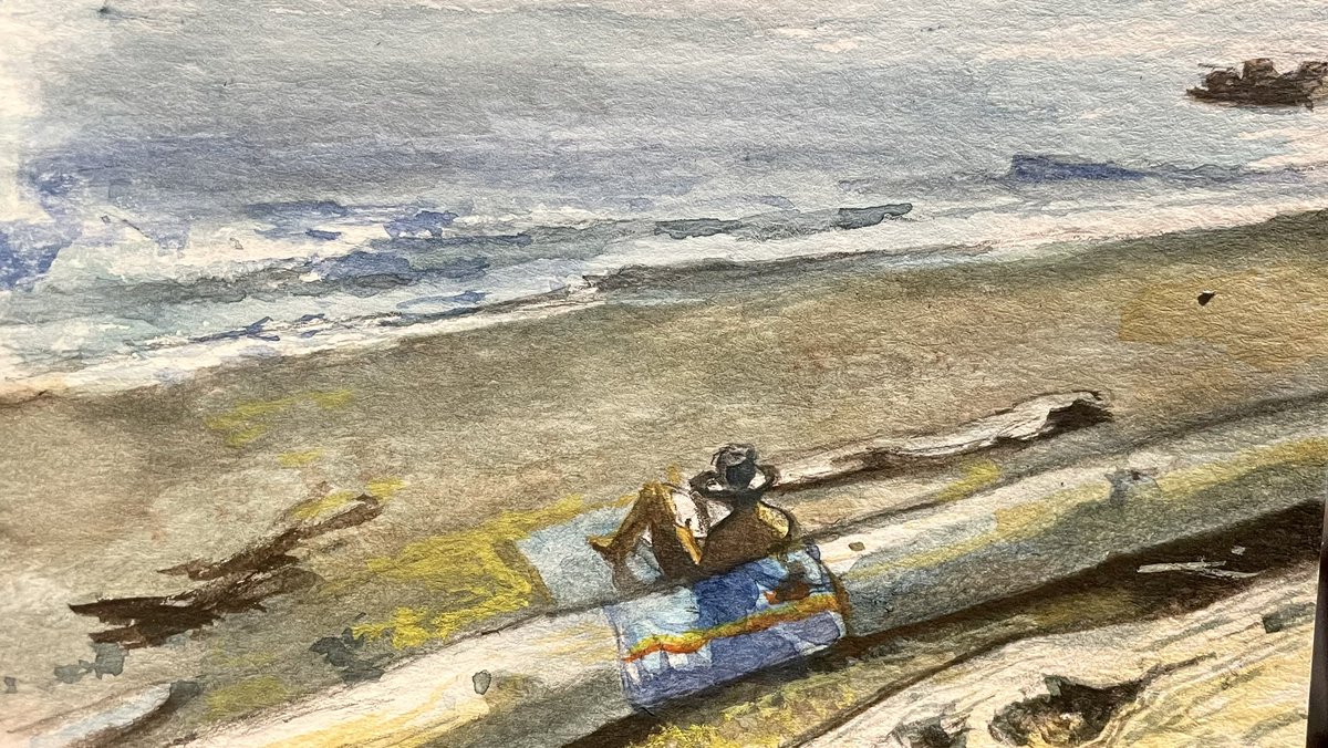 Janny at the beach
(Or, Mon at the beach)

Watercolor on paper