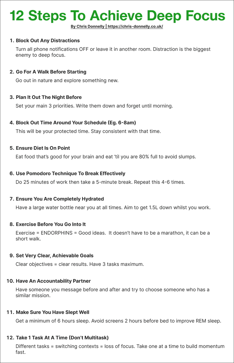 Deep focus is a superpower.

It’s the closest we will ever get to using 100% of our brain power: