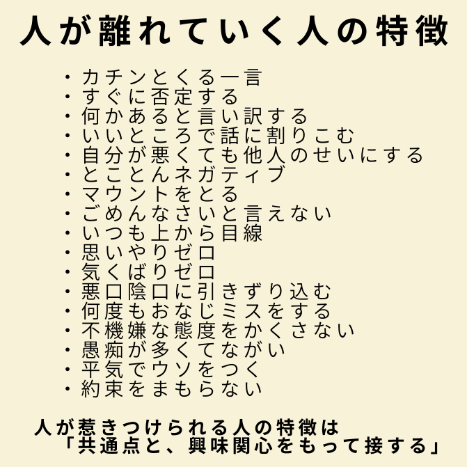 do_GRIT's tweet photo. 人が離れていく人の特徴は… https://t.co/74hfnKu3lv