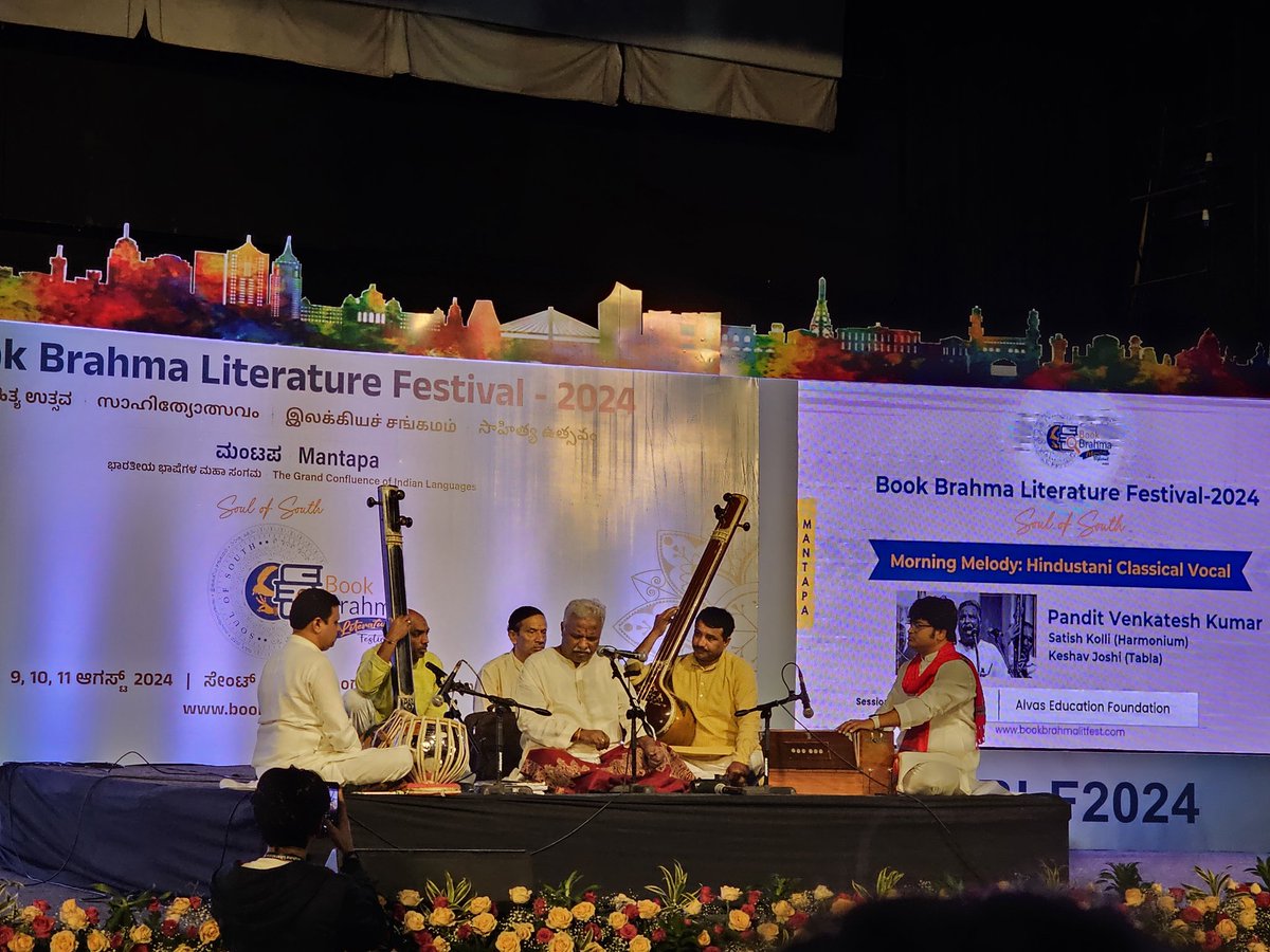 Blessed 'Sunday morning' in the august company of Pt. Venkatesh Kumar at Book Brahma Literature Festival,  St John's Auditorium,  Koramangala