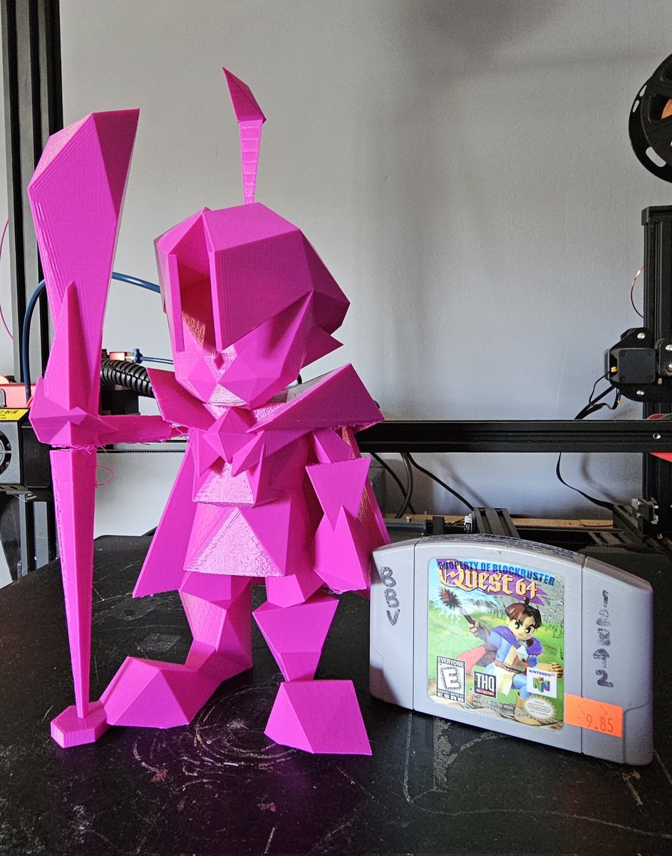cgancos's tweet photo. It's been a while. The hair is now a separate piece and can be removed (or reprinted quickly if it breaks). This print took over 48 hours and the staff and arm still screwed up. At some point I'll get something I'm happy with and send it over to @Quest64Official https://t.co/KQTaS4L4iZ