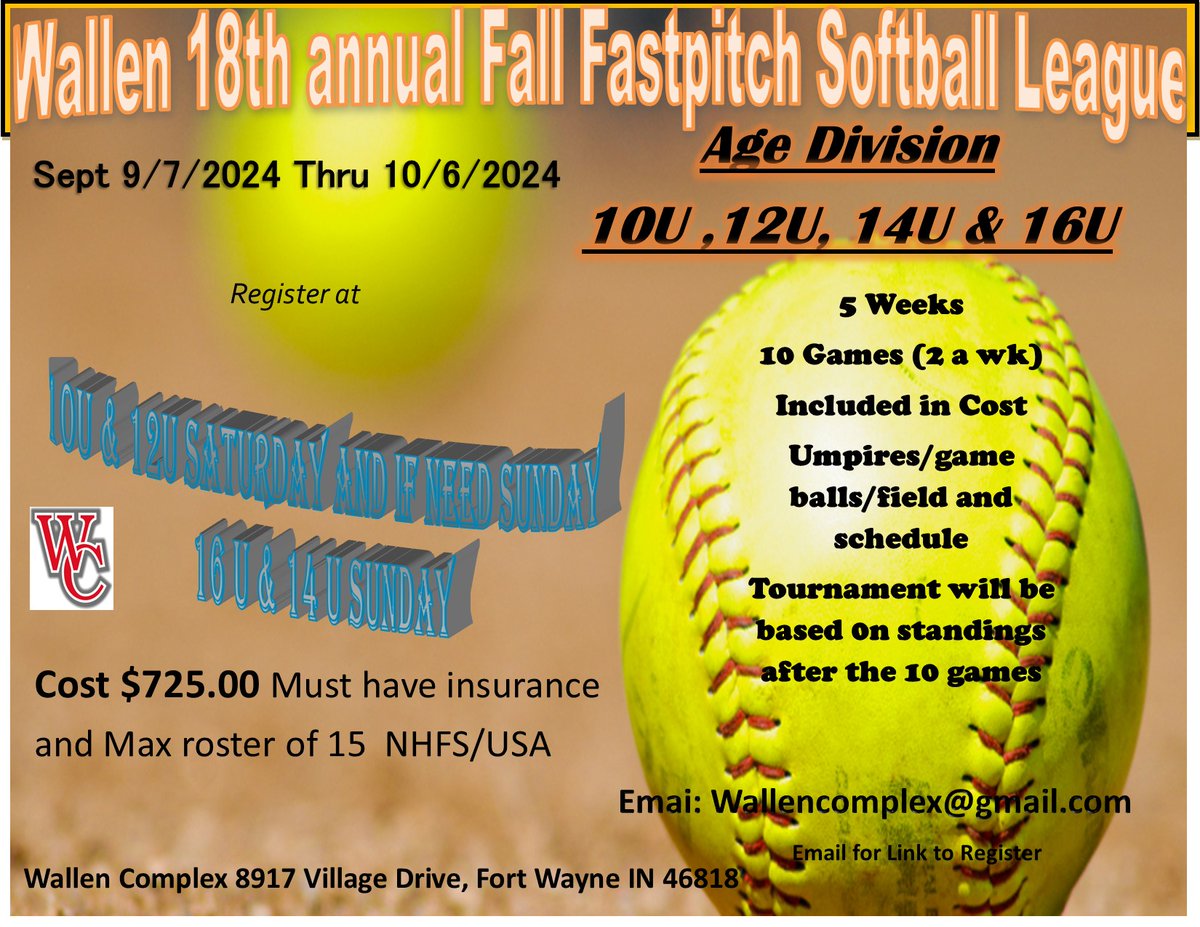 WallenComplex's tweet image. events.teamsnap.com/registrations/…