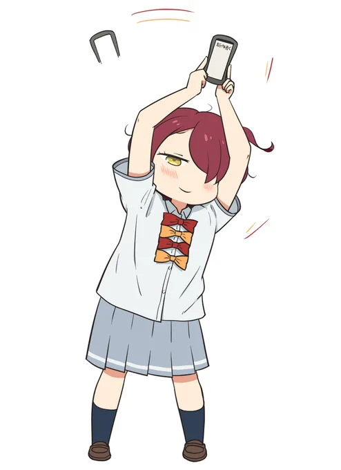 スマホを振ってる小鞠ちゃんがかわいいですよ。姿見えないけど!なんだこのかわいいいきもの。#マケイン #負けヒロイン #小鞠知花 