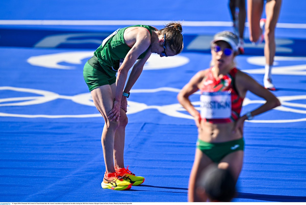 Monumental effort from Fionnuala McCormack to finish 28th in the Women’s Marathon in a time of 2:30:12 🔥

Her third consecutive top 30 finish at the Games on the day she became Ireland’s first ever five-time female Olympian 🤯✨

Amazing Fionnuala! 

#TeamIreland | #Paris2024