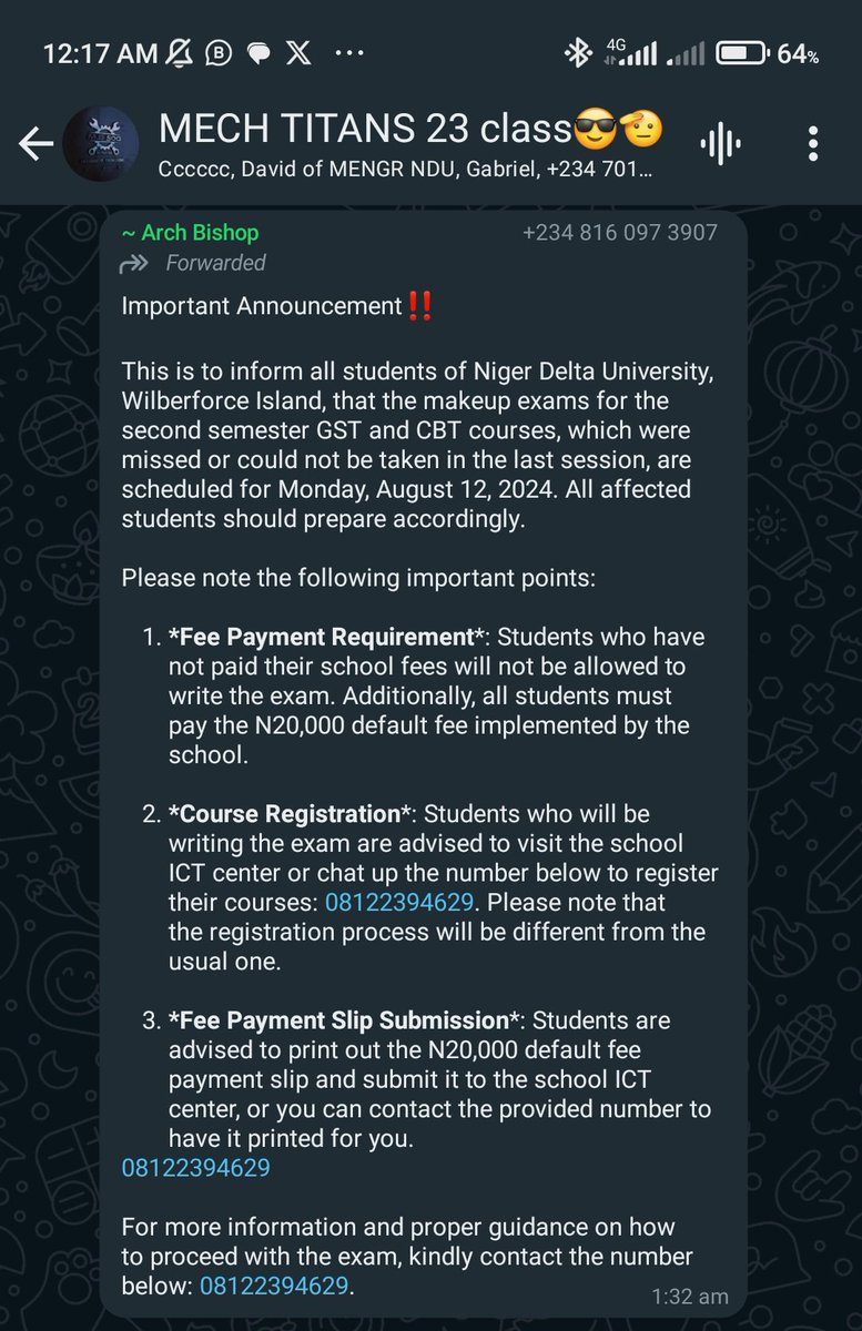 hebicoded's tweet photo. @Wizarab10 #peoplehelpingpeople
I'm a student of NDU, I really need help to pay my final session fee "500L" I should be done with clearances by now, but i didn't pay my fees, those that defaulted in paying tuition fees are to pay and rewrite the exam, but yet i still don't have my fees https://t.co/oogWKJ8VAr