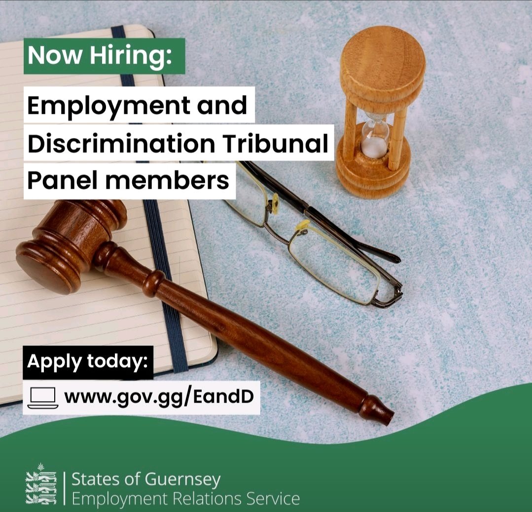 Guernsey's Employment and Discrimination Tribunal are recruiting for panel members and legally qualified chairs.

For more information go to :
gov.gg/eandd

#eeos <a href="/Govgg/">States of Guernsey</a>