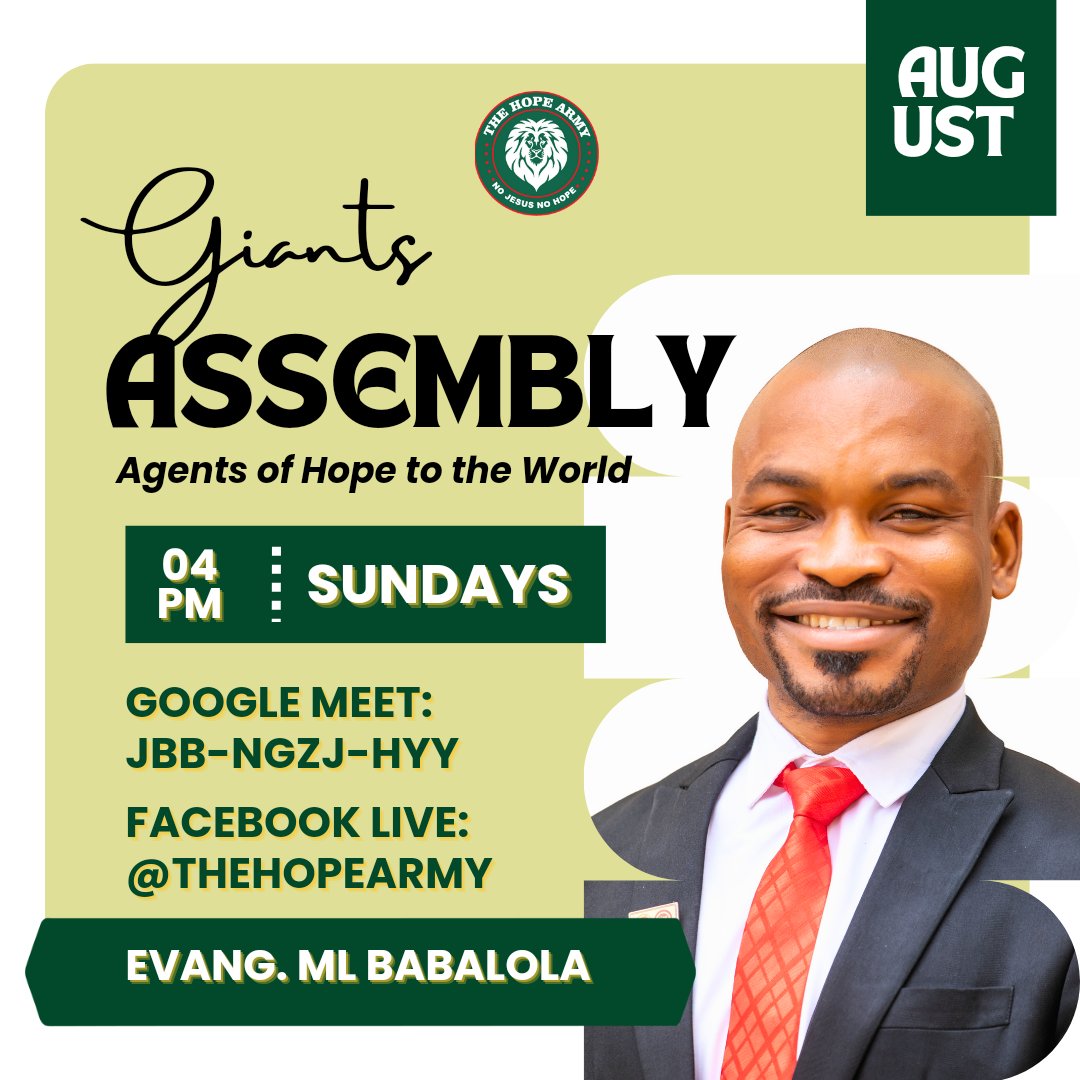 michaelblegend's tweet photo. Google Meet joining info
Video call link: https://t.co/3qxGuPoHSc
Facebook Live: @thehopearmy

Join Us for a Blessing ♥️ 🔥 📜 💡

#thearmofhope #armofhope #thehopearmy #giantsassembly #mlbabalola #theword #Jesus #JesusChrist #bible #hope #ageofstability https://t.co/4cgzLSLYZ3