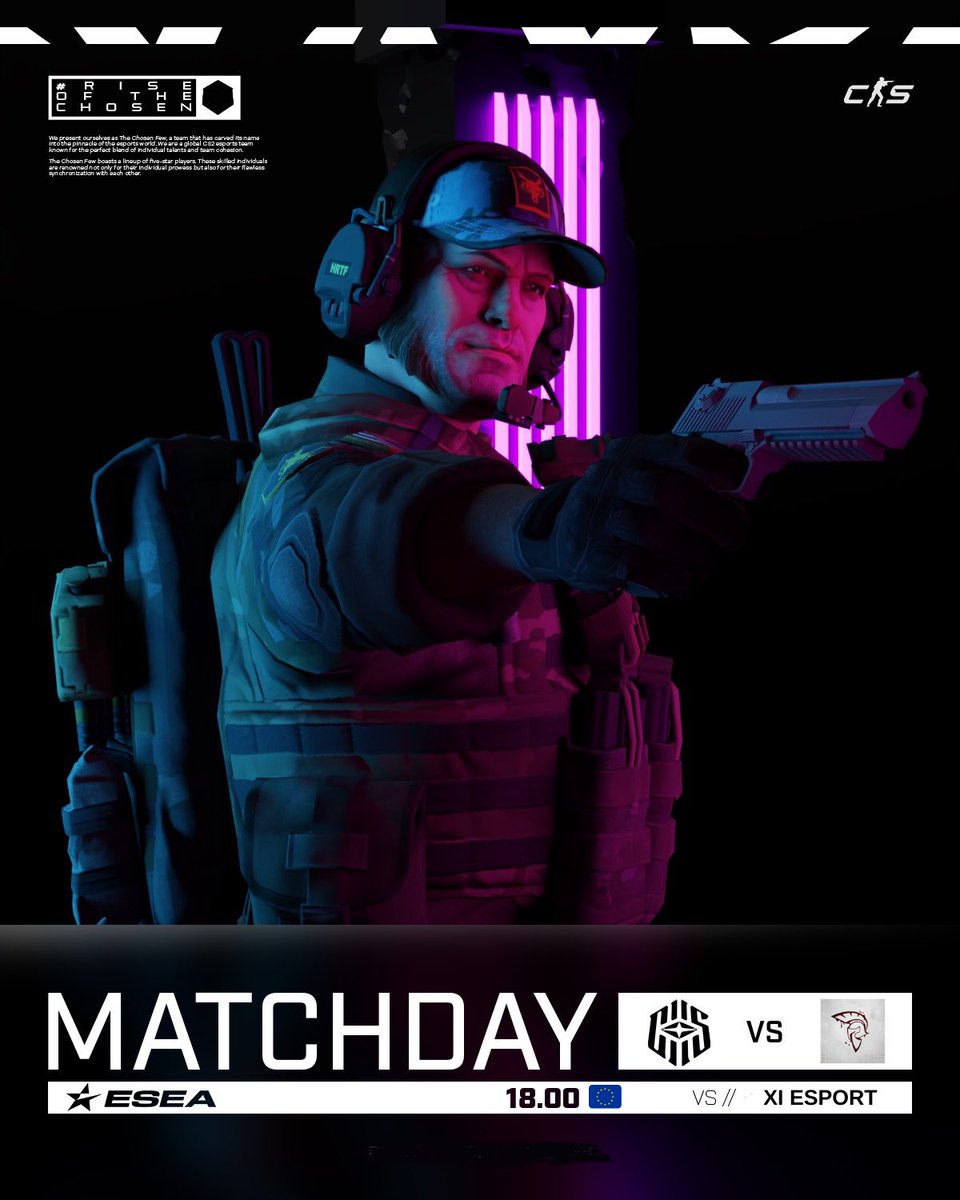 Play-Off’a doğru son maçlar! 

ESEA Main lig mücadelemizde rakibimiz
 XI Esport! 🔥

📺 twitch.tv/elprincipe
🗺️ Bo1
🕖 19.00 UTC+3

⚔️ #RiseOfTheChosen