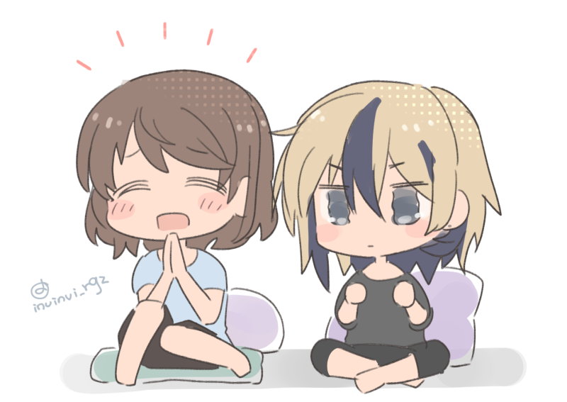 「ブレイキン中継見てる尾長さんと竜子ちゃんとか #アリスギアお絵かき 」|乾ぬいのイラスト
