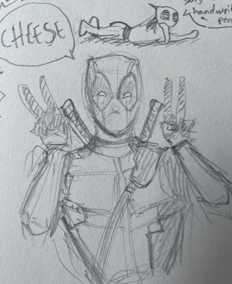 cosmokei's tweet photo. Hello i have revived from the dead again here's a deadpool doodle https://t.co/F6SigvKxy5
