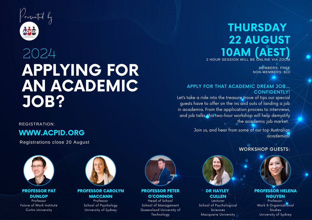 Applying for an #academicjob ? Avoid some common mistakes &amp; learn ways to make your application packet stand out!

Workshop &amp; panel with experienced hiring panel members. 

FREE for members: JOIN rb.gy/qi9rz4
$10 for non-members

REGISTER: rb.gy/9urr3a