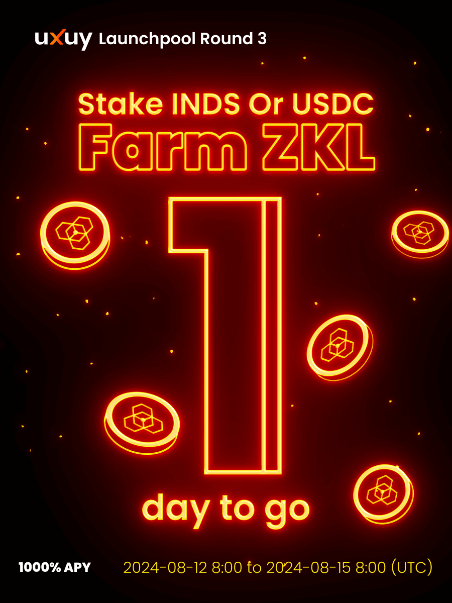 uxuycom's tweet image. 🚀 1 Day to Go! 🚀

The UXUY 3rd #launchpool：zkLink @zkLink_Official kicks off tomorrow!

Don’t miss out—set your reminders and get ready to boost your crypto rewards! ⏰

🥳 Start here: medium.com/uxuy-protocol/…

#UXUY #zkLink $ZKL