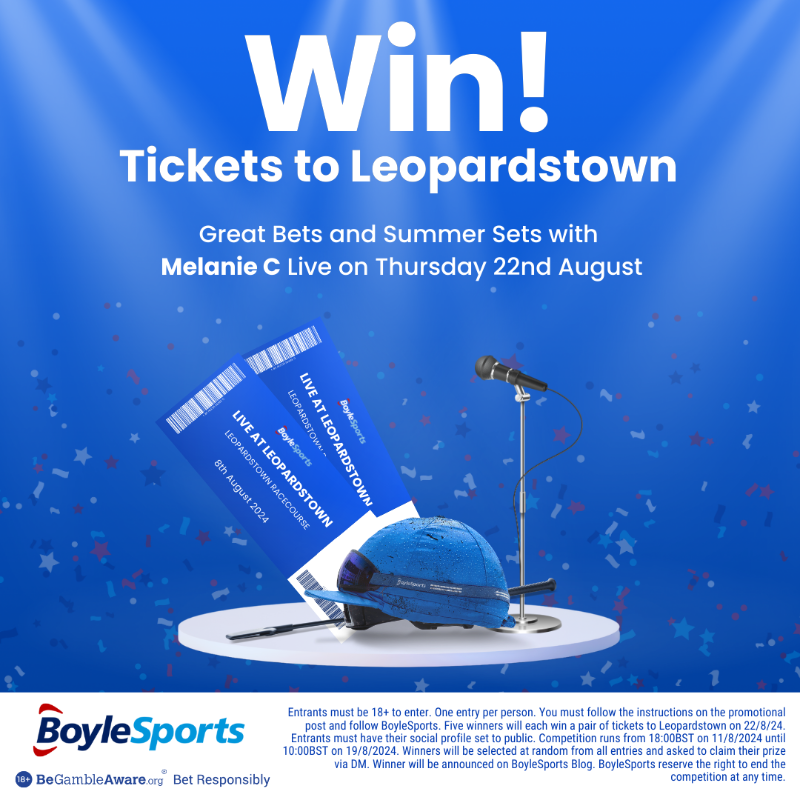 BoyleSports's tweet photo. 😍 The curtains come down on Live At Leopardstown with a show-stopping performance by Melanie C

To enter:
✅ Follow @BoyleSports
🔁 RT this post
💬 Tag the person you would take

🔞 Click below for full terms &amp; conditions

#Leopardstown