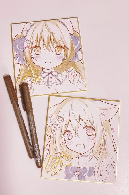 抽選用ミニ色紙今回は2枚描きました🥰🖊️ 