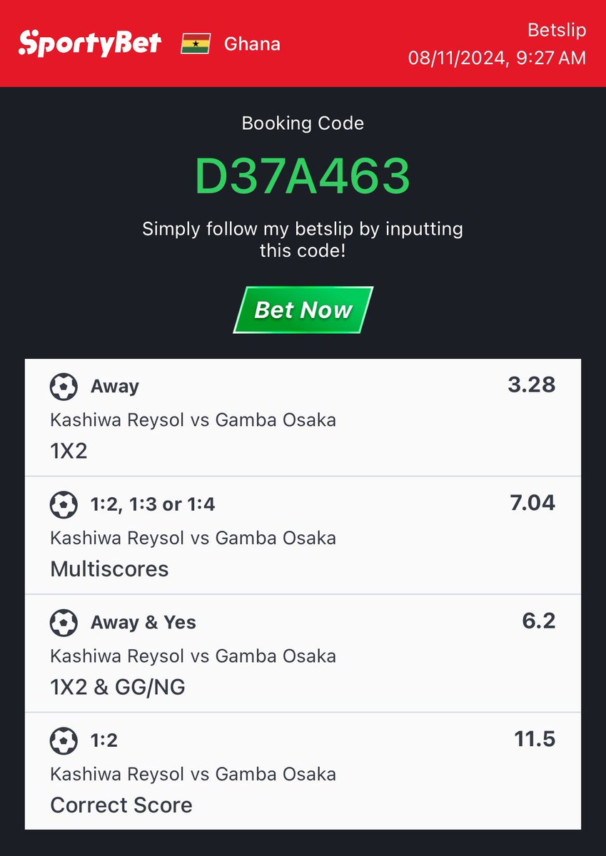 RISK WITH ME 🔥🔥🔥
  
            Booking Code: D37A463