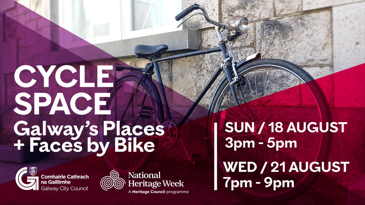 What better way to stretch those heritage legs for #HeritageWeek2024 than a leisurely cycle through #Galway city’s rich history.

To join Galway City Council's Architectural Conservation Officer for a cycle through Galway's past &amp; present, go to:

heritageweek.ie/event-listings…

1/2