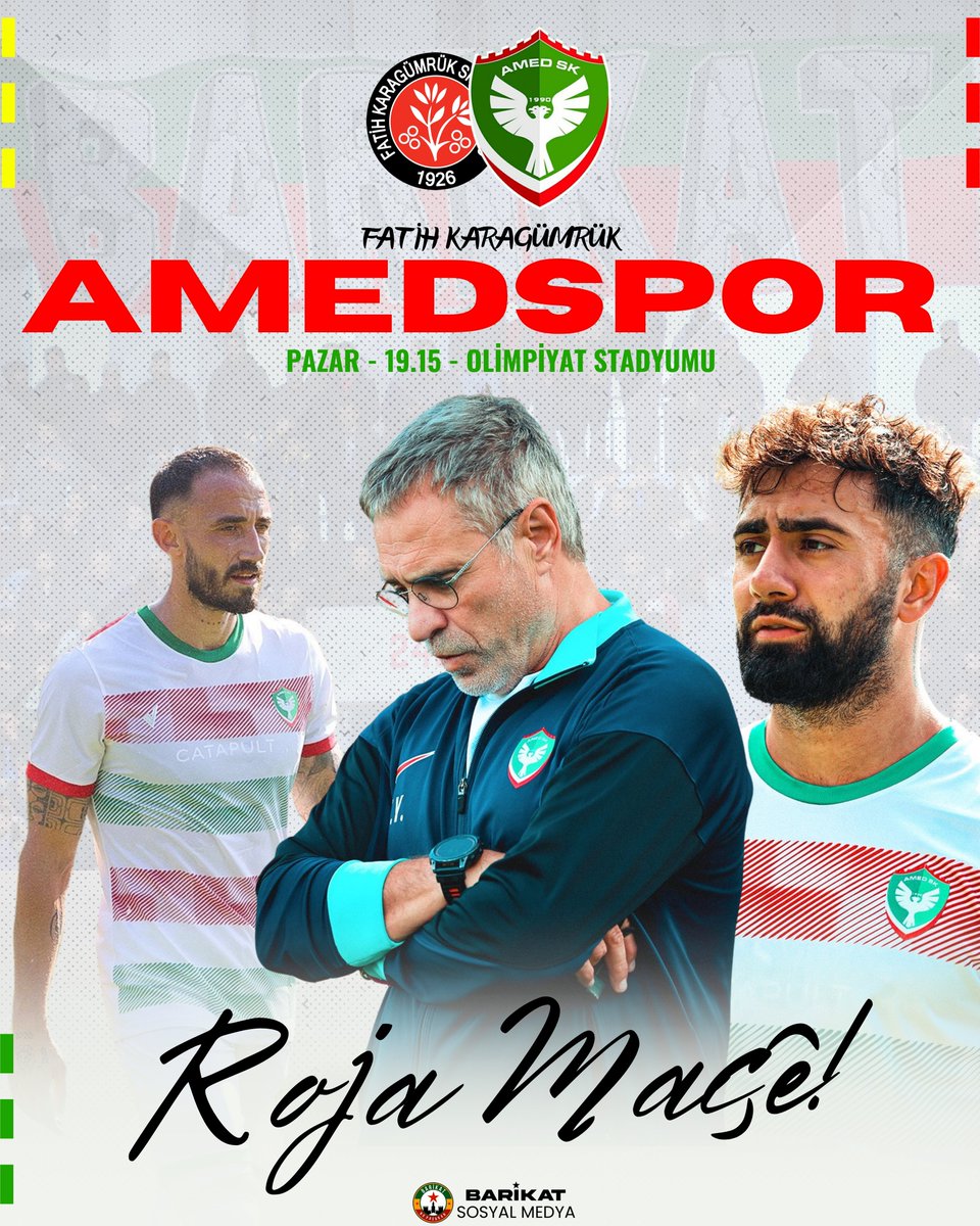 Roja pêşbirkê, lêxe #Amedspor! 💚❤️