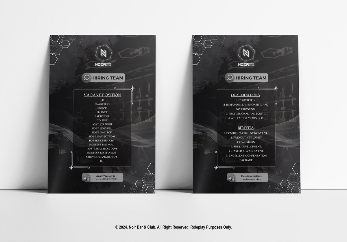 Noir Office. HIRING STAFF tweet media